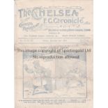 CHELSEA Programme Chelsea v Burnley 28/12/1914. Not Ex Bound Volume. Some restoration. Fair to