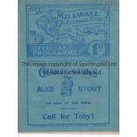 MILLWALL / SOUTHAMPTON Programme Millwall v Southampton 5/11/1938. No writing. Generally good