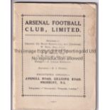 ARSENAL HANDBOOK 1922/23 Official handbook with red outer cover missing. Fair