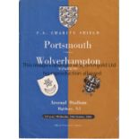 1949 CHARITY SHIELD AT ARSENAL Programme for Portsmouth v. Wolves 19/10/1949, very slightly