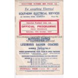 ALDERSHOT V CLAPTON ORIENT 1937 Programme for the League match at Aldershot 16/10/1937, very