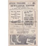 NEWCASTLE UNITED V SOUTHAMPTON 1947 Programme for Newcastle’s home F A Cup tie played against