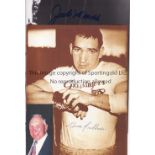 JAKE LA MOTTA / GENE FULLMER / AUTOGRAPHS A 10" X 8" black & white action photo signed by La Motta