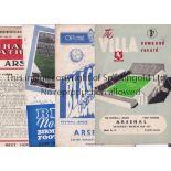 ARSENAL Fourteen away programmes 56-57 season, v Aston Villa, Blackpool, Birmingham, Charlton,