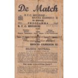 WARTIME FOOTBALL 1945 Four page programme for RFC Bruges v. Bruce's Garrison XI including British