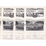 SOUTHAMPTON Nine Southampton home Reserves programmes from the 1962/63 season v Watford, Swindon