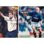 GAZZA 11 press photos of Paul Gascoigne , 6 colour mostly in action for Rangers, Tottenham, Lazio