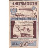 PORTSMOUTH / CHELSEA Programme Portsmouth v Chelsea 11/4/1936. Lacks staples. Some creasing and