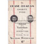 ARSENAL / TOTTENHAM 1951 Programme for the Chase-Graham Charity Fund match played at Crystal
