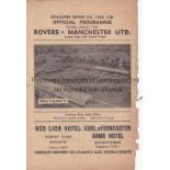 DONCASTER / MAN UNITED 4 Page programme Doncaster Rovers v Manchester United War Cup 21/4/1945.