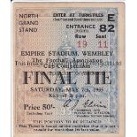 1955 FA CUP FINAL TICKET F A Cup Final between Manchester City and Newcastle played on 7th May