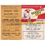 BRADFORD CITY / WORKSOP Both programmes from the FA Cup 2nd Round ties between Bradford City and