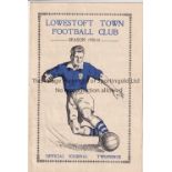 TOTTENHAM HOTSPUR Programme for the away ECL match v. Lowestoft Town 12/5/1951. Staple removed.