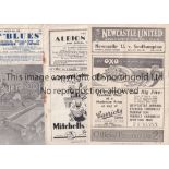 SOUTHAMPTON AWAYS Four Southampton Away programmes in the 1947/48 season at Newcastle United (