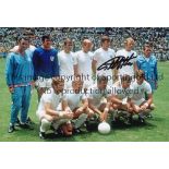 GEOFF HURST Col 12 x 8 photo showing England players posing for a team photo prior to a 1-0 defeat