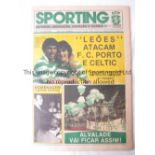 SPORTING / CELTIC Newspaper programme Sporting Lisbon v Celtic UEFA Cup 2nd Round 1st Leg 19/10/