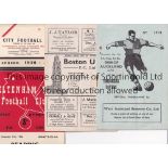 NON LEAGUE / LEAGUE FA CUP 1956/57 Nine programmes covering FA Cup ties in the 1956/57 season all