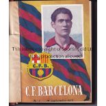 1953/54 BARCELONA BOUND VOLUME. A Bound volume of Barcelona official programmes dating from 19