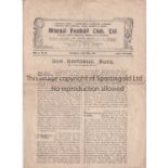 ARSENAL Programme for the home League match v. Tottenham Hotspur 22/4/1922, horizontal fold. Fair to