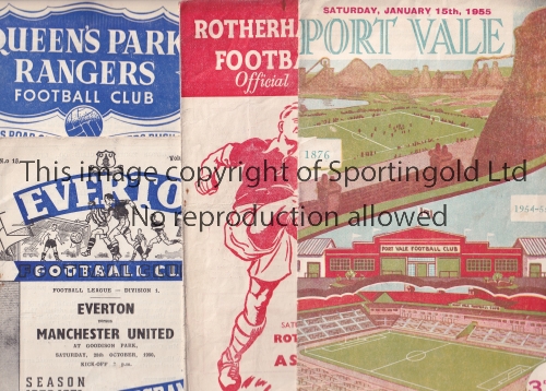 1950's A collection of 62 programmes from the 1950's to include Everton v Manchester United ,