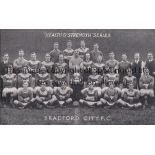 BRADFORD CITY Black & white team group postcard 1911/12 season with the F.A. Cup, Health &