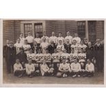 FULHAM Black & white team group postcard 1907/8 season. Generally good