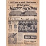 ARSENAL Sonder Vorfchau issue programme for the away Fair Cup match v. Cologne 23/3/1971 in