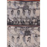 CARDIFF CITY AUTOGRAPHS Four signed black & white magazine team group pictures: 1956 X 7 signatures,