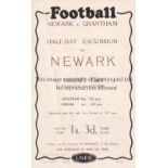 HANDBILL Railway Handbill Newark v Grantham 26/12/1928. Green mark at top. Generally good