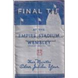 1935 FA CUP FINAL Official programme for Sheffield Wednesday v West Bromwich Albion with a