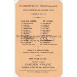 CARLISLE UNITED V ST. MIRREN 1968 Single card programme for the Friendly at Carlisle 8/3/1968.