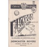 BLACKPOOL V DONCASTER ROVERS 1950 Programme for the FA Cup tie at Blackpool 28/1/1950, slight