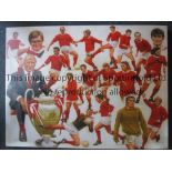 MANCHESTER UNITED A 31" X 23" framed canvas printed montage of the 1968 European Cup winning players