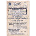 ALDERSHOT RESERVES Four Page Home programme v Arsenal Reserves 13/1/1934. A few stains. Horizontal