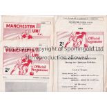 MANCHESTER UNITED Eleven home Youth Cup programmes with tokens missing except where advised v.