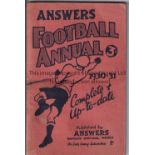 ANSWERS FOOTBALL ANNUAL Answers Football Annual 1930/31 . Fair to generally good