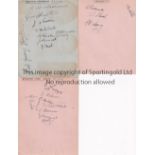 FOOTBALL AUTOGRAPHS 1930'S Three album sheets: Chelsea X 4 signatures, Brighton & Hove Albion X 8