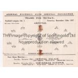 ARSENAL V MIDDLESBROUGH 1927 Programme for the League match at Arsenal 12/11/1927, staples rusted