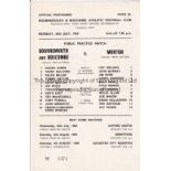 BOURNEMOUTH V MORTON 1969 Single sheet programme for the Practice match at Bournemouth 28/7/1969,