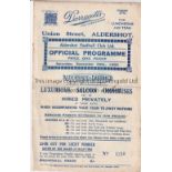 ALDERSHOT RESERVES Four Page Home programme v Arsenal Reserves 26/11/1932. First season as a