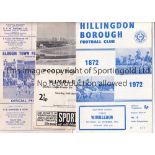 WIMBLEDON Twenty five away programmes including v. Slough Town 12/8/1967 Friendly and Folkestone