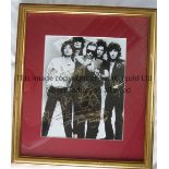 ROLLING STONES Signed by all 5 Rolling Stones , framed and glazed photo from the late 1970's (13"