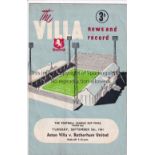 LEAGUE CUP FINAL 1961 Programme from the first League Cup Final Aston Villa v Rotherham United 2nd