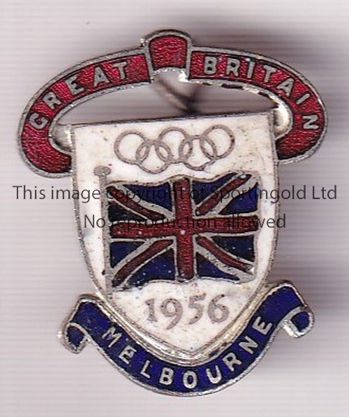 1956 OLYMPICS MEBOURNE Official Great Britain Tournament metal badge. Good