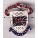1956 OLYMPICS MEBOURNE Official Great Britain Tournament metal badge. Good