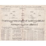 ARSENAL V LEICESTER CITY 1932 Programme for the League match at Arsenal 5/3/1932, horizontal