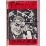 BOXING / TED BROADRIBB SIGNED BOOK Fighting Is My Life with dust jacket dedicated to Whiting and