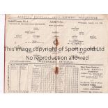 ARSENAL V TOTTENHAM HOTSPUR 1934 Programme for the League match at Arsenal 31/1/1934, creased, rusty