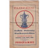 1935 FA CUP FINAL Pirate programme, issued by Victor, for Sheffield Wednesday v West Bromwich Albion