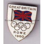 1960 OLYMPIC GAMES ROME Official Great Britain Tournament metal badge. Good